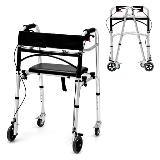 Mobility Walker With Brakes & Seat - Aging Goods