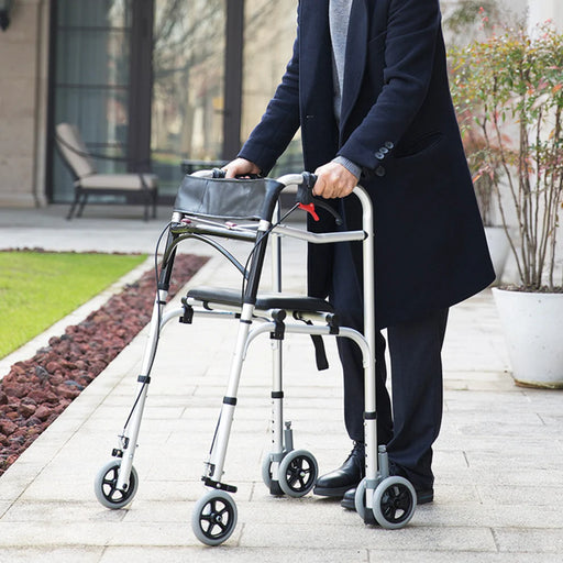Mobility Walker With Brakes & Seat - Aging Goods